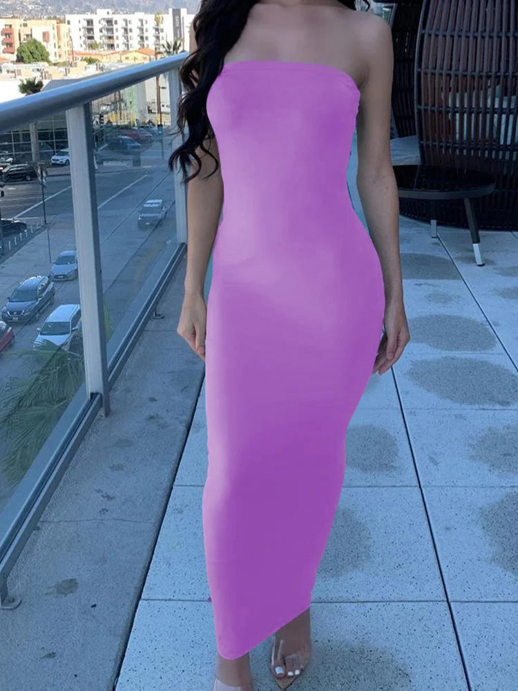 Vestido Largo Drapeado Playero