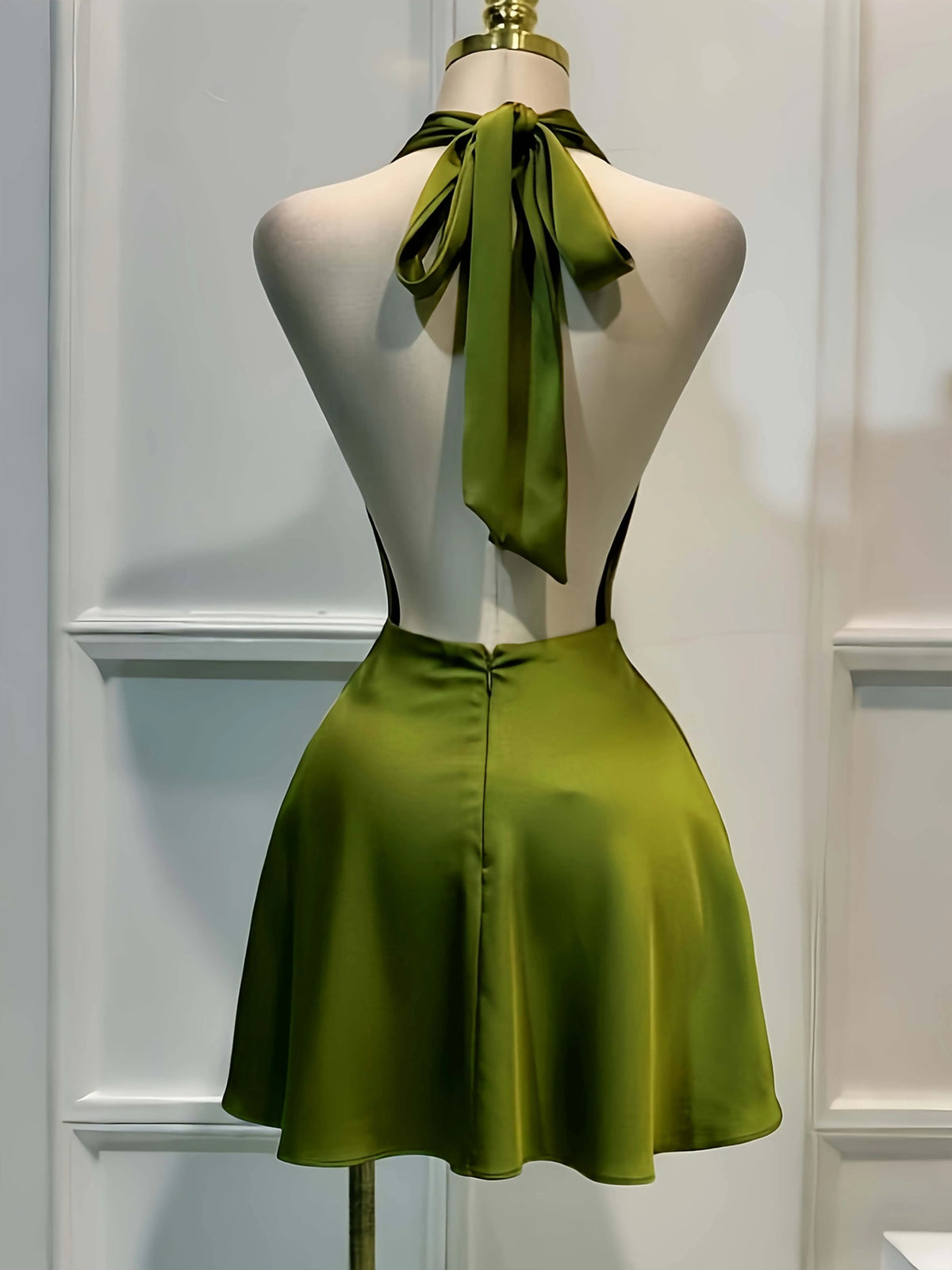 Vestido Midi Satén Espalda Abierta