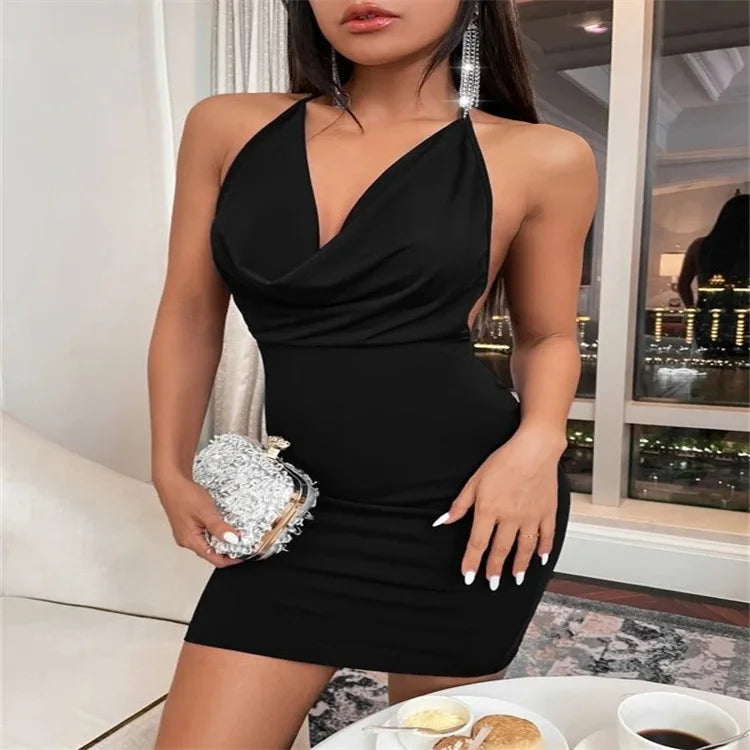 Vestido Mini Halter Lazo