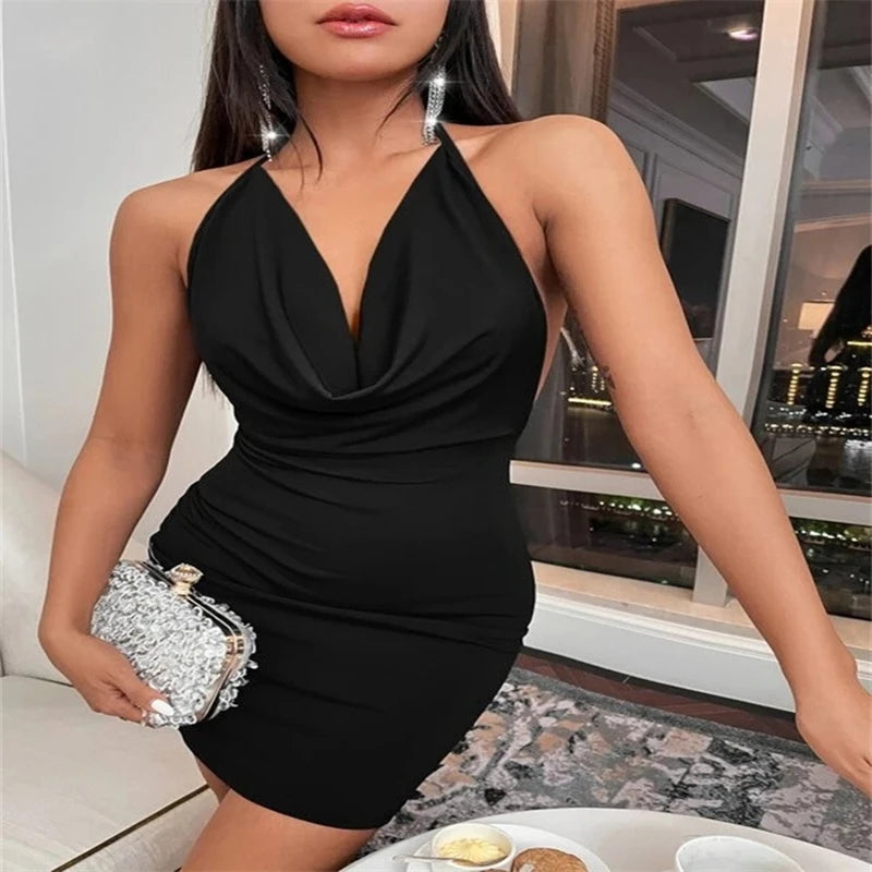 Vestido Mini Halter Lazo